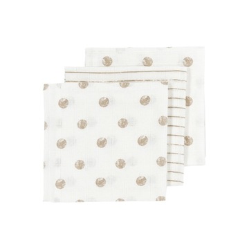 Meyco Baby Dot Stripe ręczniki hydrofilowe - 3-pak - sand - 70x70cm