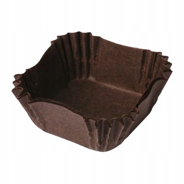 Papilotki kwadratowe brązowe 60x60x35 mm 100 szt.