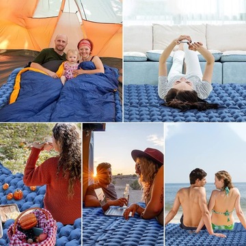 САМОНАДУВАЮЩИЙСЯ ДВОЙНОЙ ТУРИСТИЧЕСКИЙ МАТРАС СВЕРХЛЕГКИЙ ВСТРОЕННЫЙ НАСОС