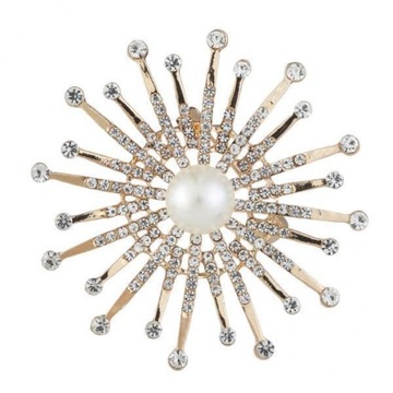 3xSparkling Crystal imitacja perły Snowflake