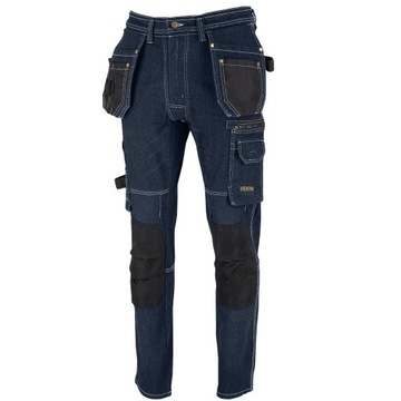 Spodnie robocze z kieszeniami monterskimi Elastyczne spodnie robocze JEANS