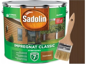 SADOLIN CLASSIC IMPREGNAT 9L ORZECH WŁOSKI +PĘDZEL