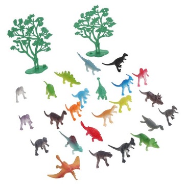 26 SZT. MINI SYMULACYJNY MODEL DINOZAURA W WORECZKACH ZESTAW ZABAWEK