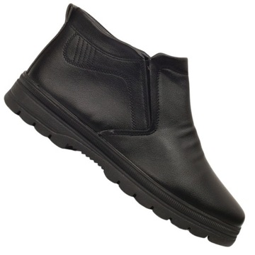 BUTY MĘSKIE ZIMOWE CZARNE ŚNIEGOWCE OCIEPLANE