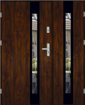 DRZWI DWUSKRZYDŁOWE INOX 4 BLACK 136, 141, 151CM 55MM