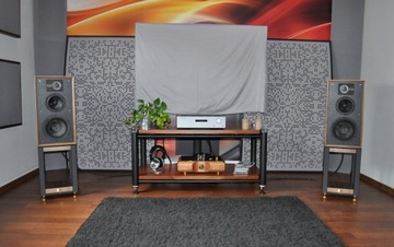 WHARFEDALE LINTON POWRÓT LEGENDY WALNUT ORZECH + STANDY = WSPANIAŁY ZESTAW
