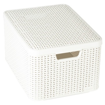 PUDEŁKO KOSZYK RATTAN POJEMNIK POKRYWA CURVER 30L
