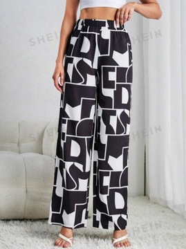 A81 Spodnie we Wzory Wide Leg SHEIN XL
