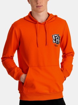BLUZA MĘSKA Z KAPTUREM BAWEŁNA POMARAŃCZOWA XL