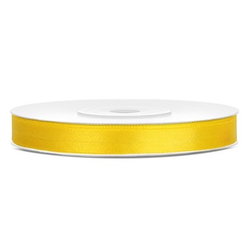 Wstążka satynowa żółta 6 mm x 25 m