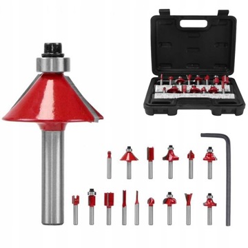 НАБОР ИЗ 15 ФРЕЗ ДЛЯ ДЕРЕВА 1/4 ФРЕЗЫ