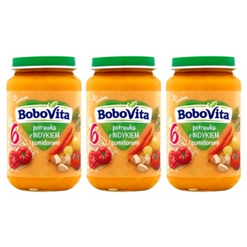 BOBOVITA Potrawka z indykiem i pomidorami 3x190g