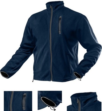 Bluza polarowa robocza NEO 81-502 ciepły polar 3 kieszenie - granat XXL