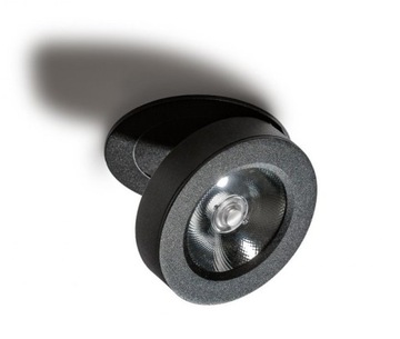 Wpuszczany czarny reflektor IP54 3000K 12W FRIDA