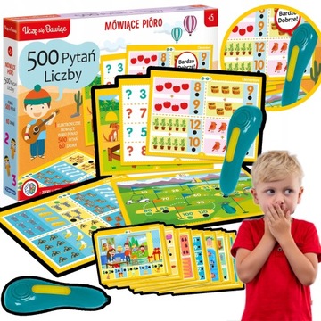 MÓWIĄCE PIÓRO LICZBY 500 PYTAŃ PRZEDSZKOLAKA MATEMATYKA 60 ZADAŃ MAGICZNE
