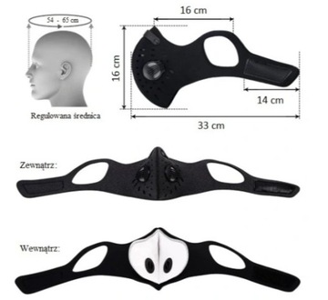 MASKA MASECZKA SPORTOWA ANTYSMOGOWA FILTR
