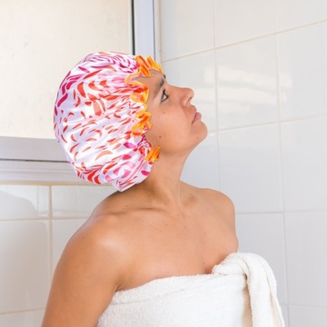 ОЧЕНЬ БОЛЬШАЯ АТЛАСНАЯ ШАПКА ДЛЯ ДУША