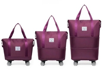 БОЛЬШАЯ ДОРОЖНАЯ СПОРТИВНАЯ СУМКА, СКЛАДНАЯ, РАСШИРЯЕМАЯ НА КОЛЕСАХ, ДЛЯ САМОЛЕТА