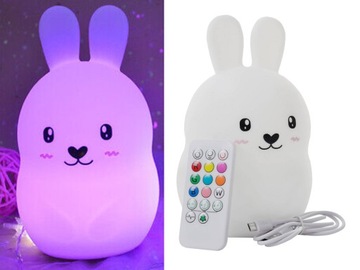 НОЧНИК ДЛЯ ДЕТЕЙ LED RABBIT TOUCH RGB ПУЛЬТ ДУ