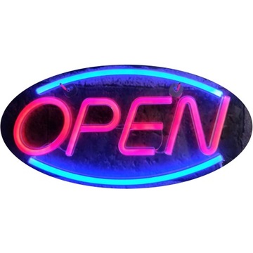 Szyld OPEN Neon LED napis otwarte reklama kolorowa