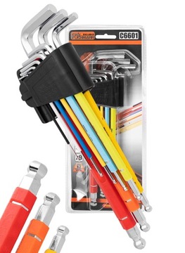 KLUCZE IMBUSOWE Z KULKĄ 1,5-10MM KOLOROWE RICHMANN