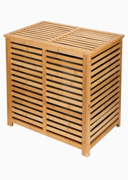 Отдельностоящая бамбуковая корзина для белья BAMBOO 60x40x60см 140л графит