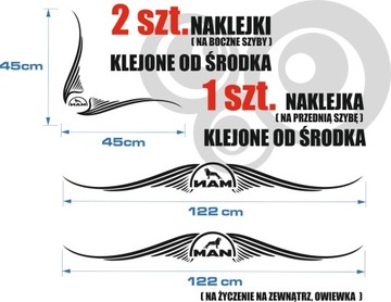 Наклейки на углы окон TIR MAN 45х45 + полоска смеси, 108 рисунков