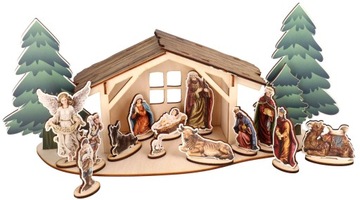 РОЖДЕСТВЕНСКАЯ НИЧКА С ФИГУРАМИ И ПЕРСОНАЖАМИ БОЛЬШАЯ СТАБИЛЬНАЯ 40 СМ 3D V1