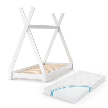 ŁÓŻECZKO DZIECIĘCE TIPI 160X80 BIAŁE +MATERAC