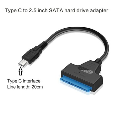 USB 3.0/2.0/typ C do 2.5 Cal SATA Adapter dysku twardego konwerter kabel do