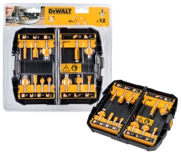 DEWALT DT90016 12-częściowy zestaw frezów HM z pojemnikiem do przechowywani
