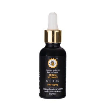 Miodowa Mydlarnia, serum do twarzy C+E+Q10, 30 ml