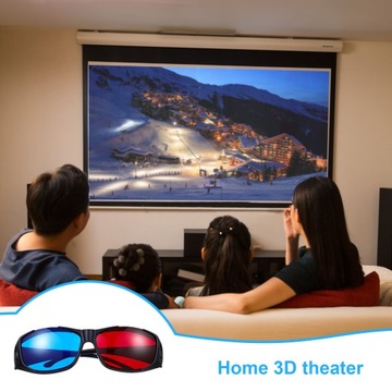 АНАГЛИФ 3D ОЧКИ ДЛЯ ПРОСМОТРА ТЕЛЕВИЗОРА КРАСНЫЕ И СИНИЕ