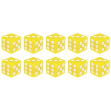 ZESTAW 10 KOSTEK K6 RPG ŻÓŁTA KOŚĆ SZEŚCIOŚCIENNA 1,6 CM