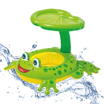 KOŁO DO PŁYWANIA DLA NIEMOWLĄT Z SIEDZISKIEM I DASZKIEM ŻABKA ŻABA