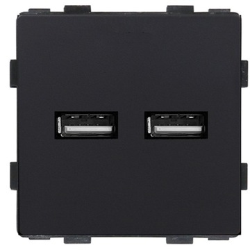 Gniazdko moduł czarny USB 2x 3A system RTX SH