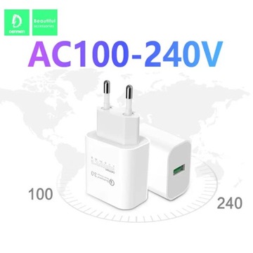 БЫСТРОЕ СЕТЕВОЕ ЗАРЯДНОЕ УСТРОЙСТВО ДЛЯ SAMSUNG KOSTKA POWER QC 3.0 18W 3.6A USB