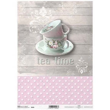 Papier ryżowy do decoupage ITD-R838 A4 tea time
