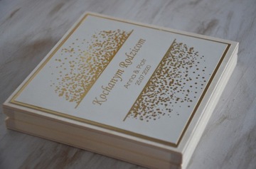 Приглашение на свадьбу для родителей в коробке ЗОЛОТО 32