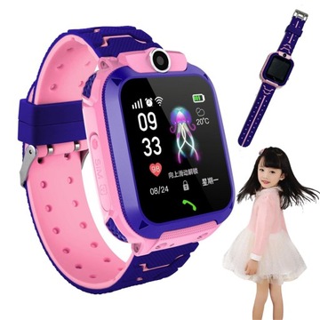 INTELIGENTNY ZEGAREK DLA DZIECI SMARTWATCH LBS IP67 TELEFON SOS RÓŻOWY