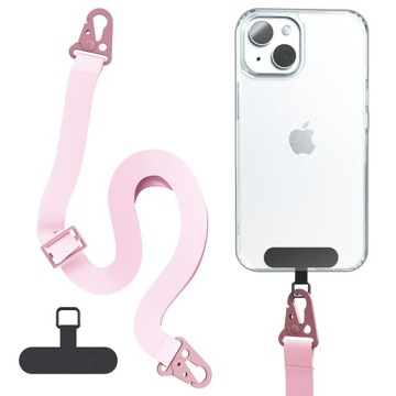 Smycz Do Telefonu Etui Switch (Różowa, Regulowana, Trwała,Długa, Pasek)