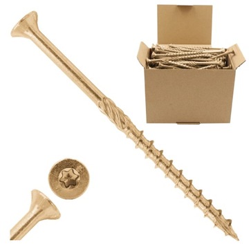 WKRĘTY CIESIELSKIE DO DREWNA 6x100 STOŻKOWE TORX 100szt WCS-06100 AZMET