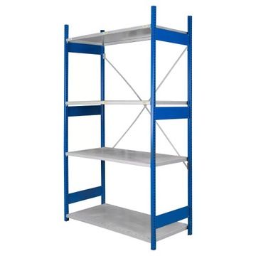 Regał metalowy magazynowy 4 PÓŁKI 400KG moduł bazowy 225x60 cm STOW