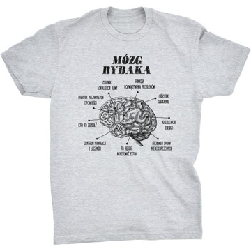 Koszulka Mózg Rybaka Śmieszny Prezent