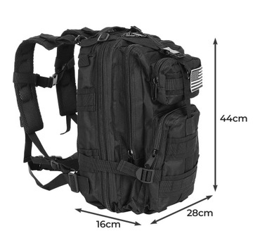 Походный спортивный военный тактический рюкзак черный мужской XL