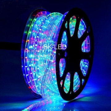 ZEWNĘTRZNY WĄŻ LED CHOINKOWY MULTICOLOR 3 ŻYŁOWY