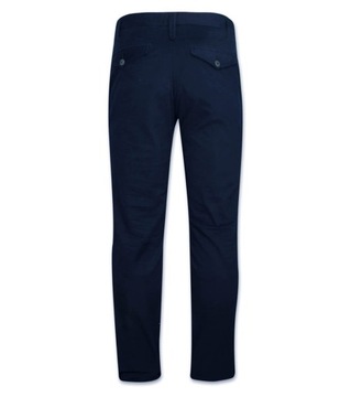 Granatowe spodnie typu chinos -QUICKSIDE- XL