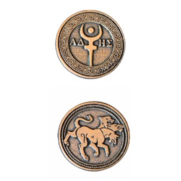 MITOLOGICZNA MIEDZIANA METALOWA MONETA 1 SZT LARP