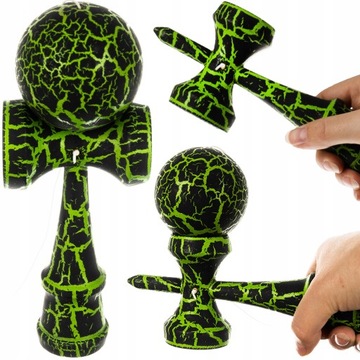 KENDAMA DREWNIANA GRA ZRĘCZNOŚCIOWA JAPOŃSKA ZIELONA ZABAWKA DUŻA 18CM