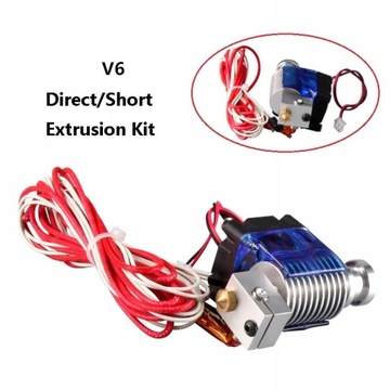 головка принтера - E3D V6, КОРОТКАЯ -1,75мм. 24В